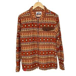 PRNTD by Polymer Men’s Tribal Pattern Full Zip Jacket Shacket Medium